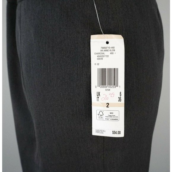 ANNE KLEIN Charcoal Business Career Pencil Skirt - Picture 3 of 5